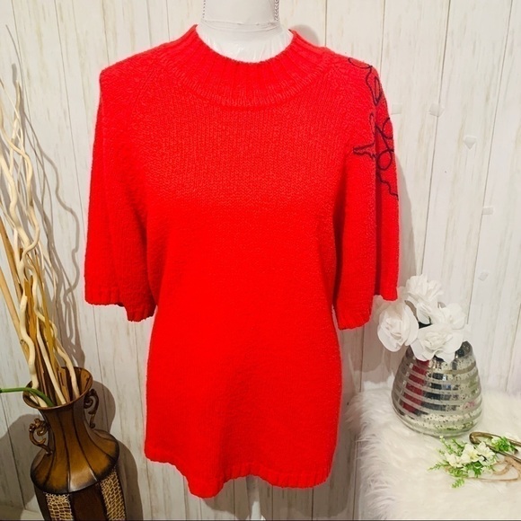 Jp Collections Red Ribbed Sweater Size 22/24 - Picture 3 of 8